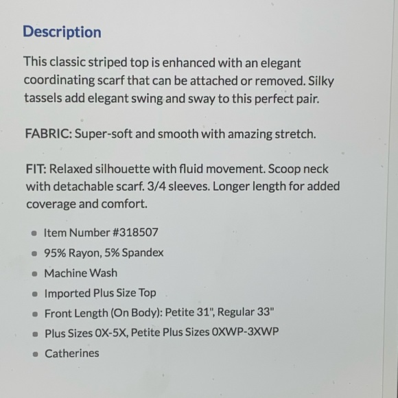 Top with Scarf. Tunic. 3XWP - Picture 7 of 7